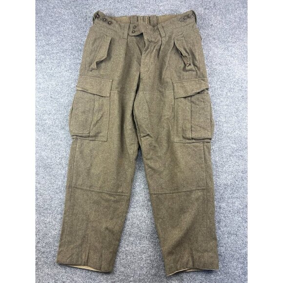 Vintage '59 G.D. Buckling-Alsfield Military Pants Men's 32x27 Green Wool Cargo